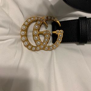 Gucci Accessories - Gucci leather belt with pearl double G Gucci Accessories - Gucci leather belt with pearl double G